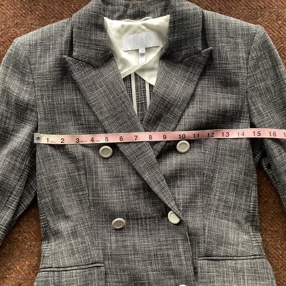 Escada blazer plaid, black & ivory, size 34 - Picture 12 of 15
